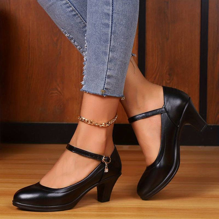 Women's Heels Sexy Shoes Office Daily Chunky Heel Pointed Toe Vintage Sexy Comfort Faux Leather