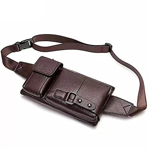 Men's Crossbody Bag Coin Purse Credit Card Holder Wallet PU Leather Office Daily Zipper Solid Color Black Brown