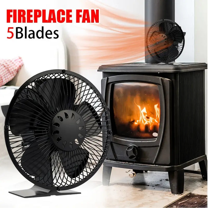 5 Blades Fireplace Fan Heat Powered Stove Fan Log Wood Burner Fireplace Fan Wood Stove Fan Non Electric Fan