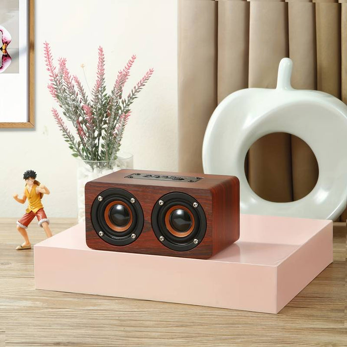Wooden Wireless Bluetooth Speaker Portable HiFi Shock Bass Altavoz TF Caixa De Som