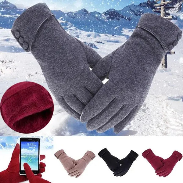 Winter Women Thermal Touch Screen Gloves Windproof Warm Velvet Glove Cycling Driving Gloves