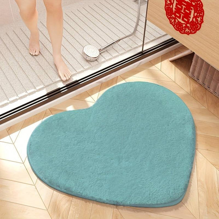 Bathroom Rug, Heart-shaped Carpet Mats Soft Absorbent Rugs Washable Bath Mats