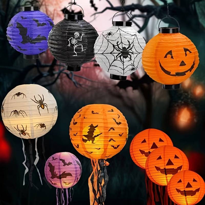 Spooky Halloween Pumpkin Lantern with Whisker Paper Perfect for Ghost Festival