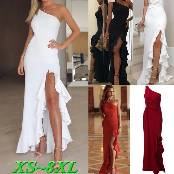 Mermaid / Trumpet Elegant Prom Formal Evening Birthday Dress One Shoulder Sleeveless