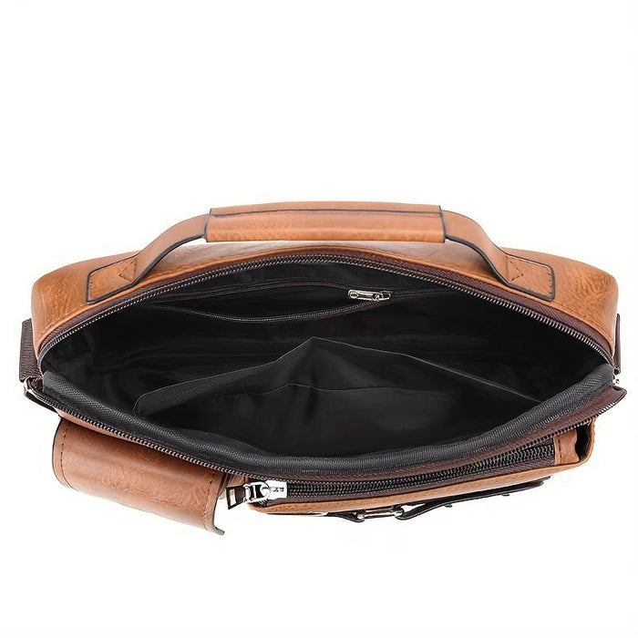 Men Shoulder Bag Business Crossbody Messenger Bag for 10.4 iPad PU Leather Business Handbags
