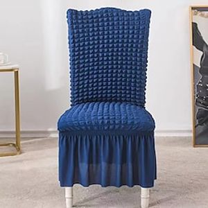 Spandex Dining Chair Cover with Skirt Farmhouse Stretch Chair Seat Slipcover Washable