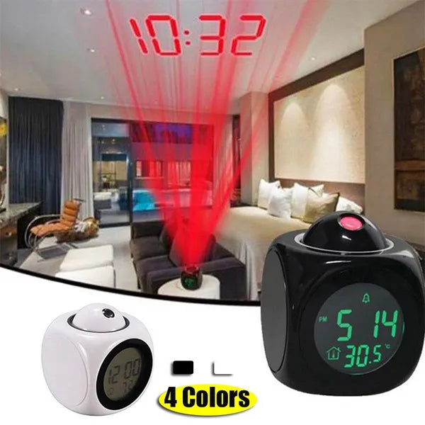 Digital Projection Alarm Clock Home Multifunction Voice Talking Alarm Clock LCD