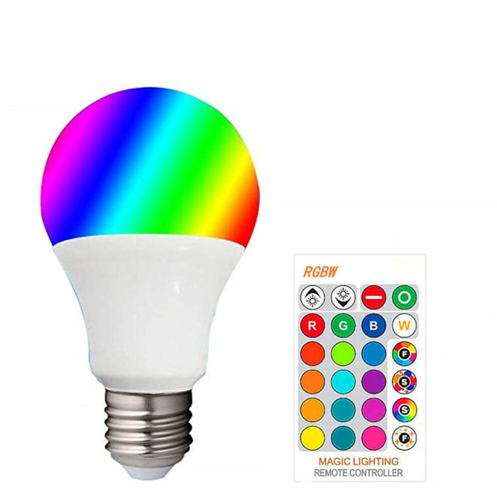 5pcs RGBW Color Changing Smart LED Light Bulb E27 E26 3W Dimmable Globe Lamp