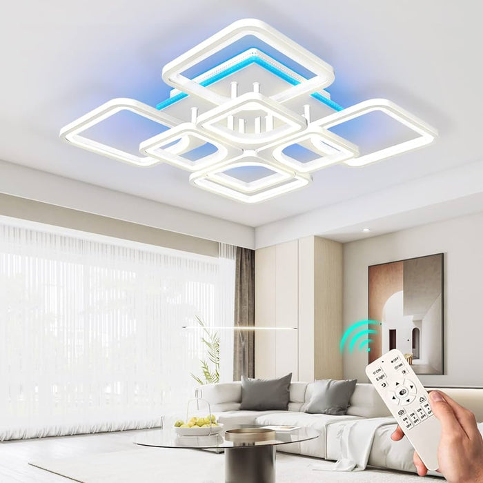 Dimmable Chrome Acrylic Ceiling Light LED 5-head and 8-head Ceiling Light with Background Light