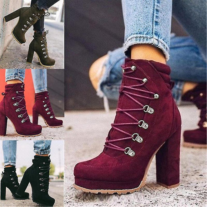 Women's Boots Heel Boots Daily Booties Ankle Boots Winter Pumps Round Toe