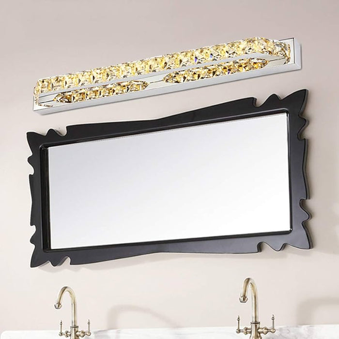 LED Mirror Front Lamp Crystal Stainless Steel 14W 56cm Bathroom Lighting Iron Wall Light