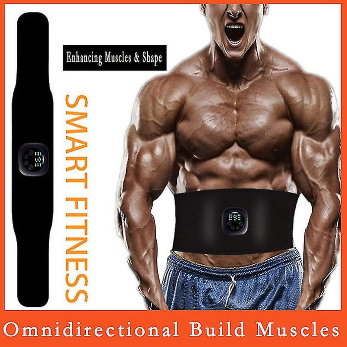 Abdomen Muscle Stimulator EMS Electric Abdominal Body Slimming Belt Waist Band USB