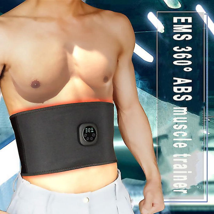 Abdomen Muscle Stimulator EMS Electric Abdominal Body Slimming Belt Waist Band USB