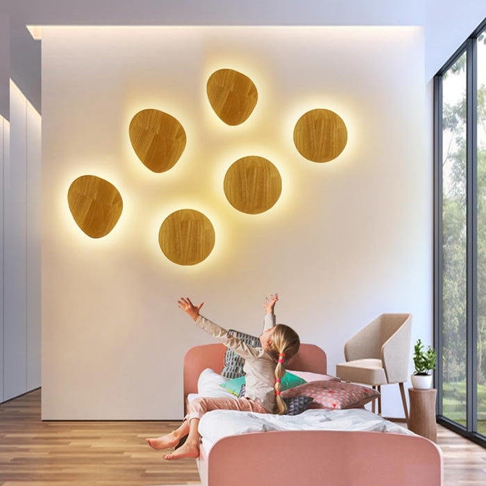 Indoor Modern Nordic Style Indoor Wall Lights Living Room Bedroom Wood Wall Light 110-120V 220-240V