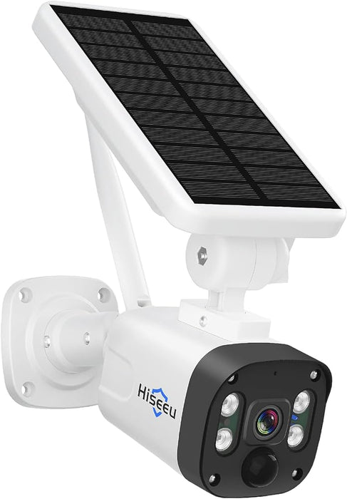 Hiseeu Wireless Security Camera Outdoor 4MP Solar Camera Wire-Free Battery Powered Home Camera