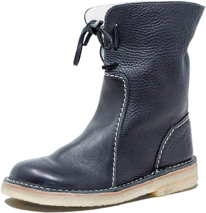 Women's Boots Snow Boots Plus Size Outdoor Daily Fleece Lined Mid Calf Boots Winter Lace-up