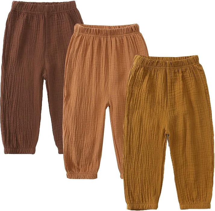 Boys Linen Pants Kids Boys Pants Trousers Solid Color