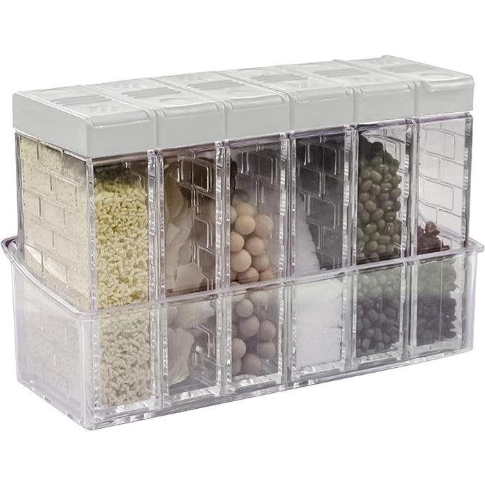 Spice Shaker Jars, Seasoning Shaker Box Condiment Set , Seasoning Storage Containers,Brown