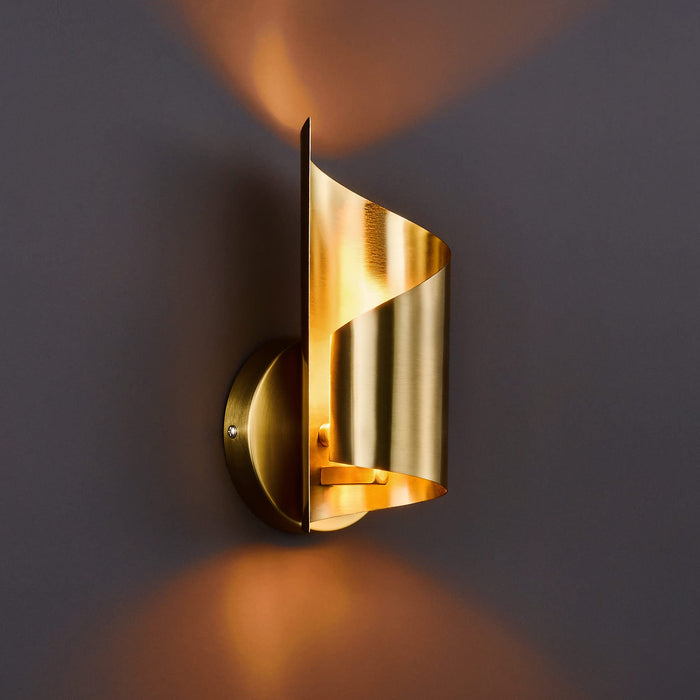 Brass Wall Sconce, Mid Century Modern Wall Light Fixture for Bedroom Living Room