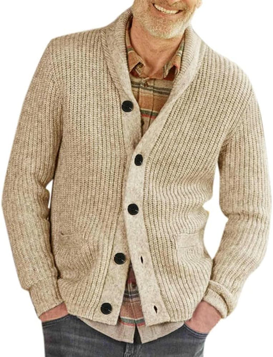 Men's Sweater Cardigan Sweater Chunky Knit Cropped Pocket Knitted