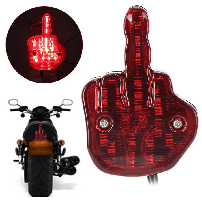 Motorcycle Taillight ,12V LED Motorcycle Rear Light Rear Brake Lamp Unique Middle Finger Styling
