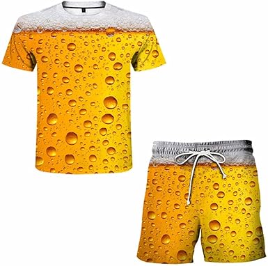 Men's Shorts and T Shirt Set T-Shirt Outfits Graphic Oktoberfest Beer