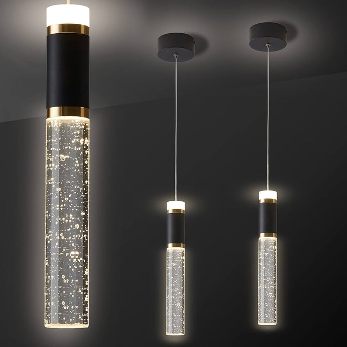 LED Pendant Light Dimmable 34cm Crystal Modern Kitchen Island Light Fixture,Adjustable Pendant