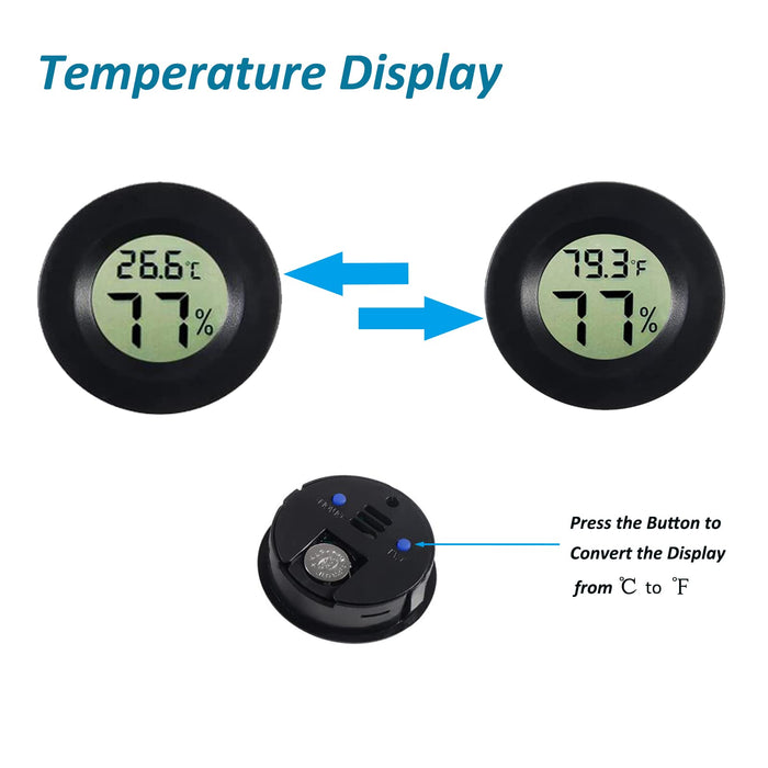 50~70°C/-58~158°F Mini Embedded Thermometer Hygrometer, Small Digital
