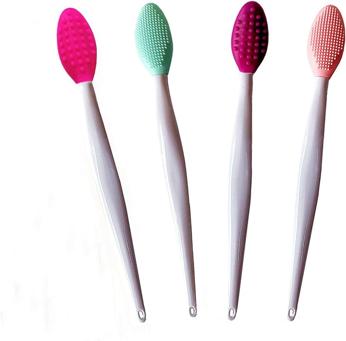 2 Pieces Lip and Nose Scrub Brush Silicone Exfoliating Lip Brush Double-Sided Soft Lip
