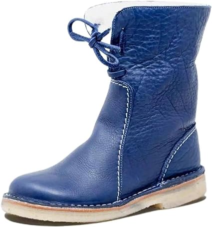 Women's Boots Snow Boots Plus Size Outdoor Daily Fleece Lined Mid Calf Boots Winter Lace-up