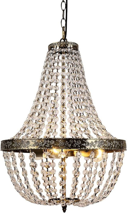 Crystal Chandelier Pendant Light 30/50cm Empire Ceiling Light Fixture,Antique Bronze