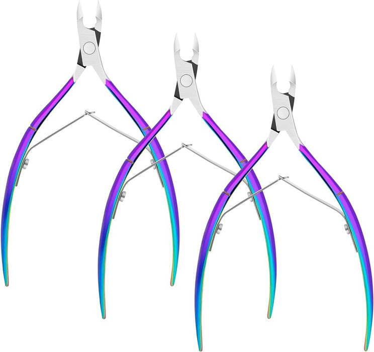 Rainbow Silver Steel Cuticle Nipper Nail Tools Manicure & Pedicure Kit Nail Art Design