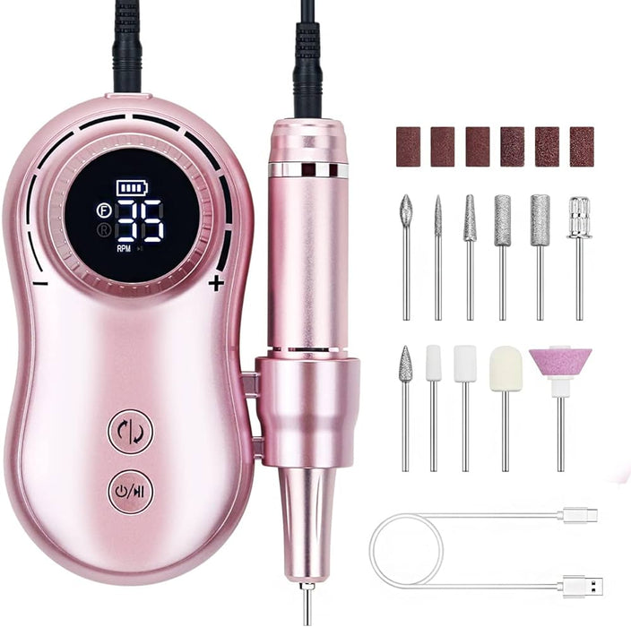 Professional Nail Drill 35000 RPM Rechargeable Electric Nail Drill Machine Portable Acrylic Nail Drill