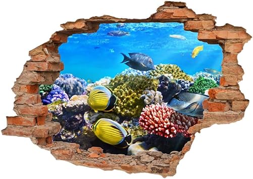3D Broken Wall Undersea World Dolphin Home Children‘s Room Background