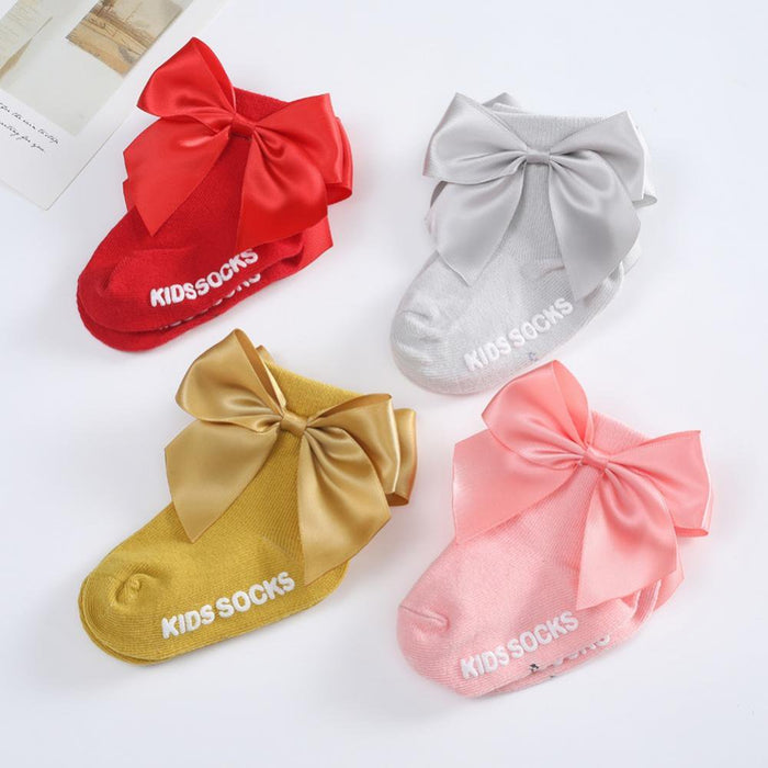 Toddler Girls' Socks White Pink Red Print Bow Summer Spring Cute Daily Wear 1-5 Years