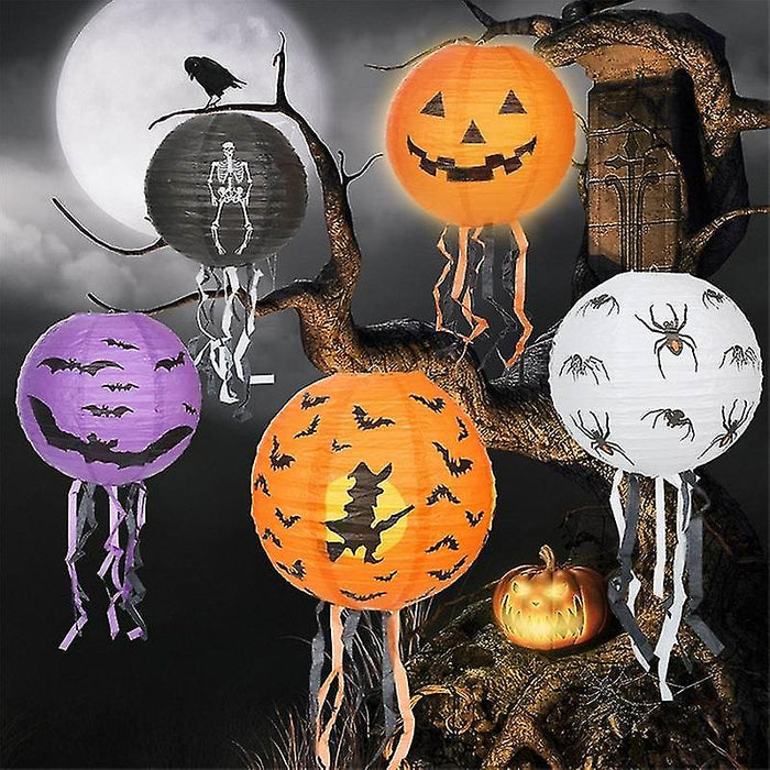 Spooky Halloween Pumpkin Lantern with Whisker Paper Perfect for Ghost Festival