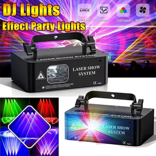 DMX512 LED Indoor Stage Lights RGB Laser Scanner Beam Effect Stage Light Sound Activated