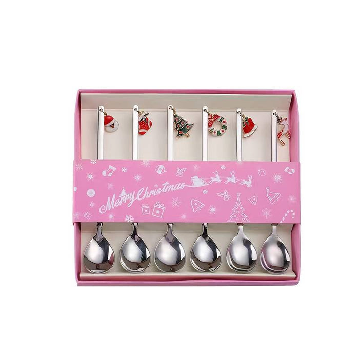 Christmas Gift Tableware Set Gift Boxed Coffee Spoon Creative Christmas Spoon 304 Stainless Steel Fork And Spoon