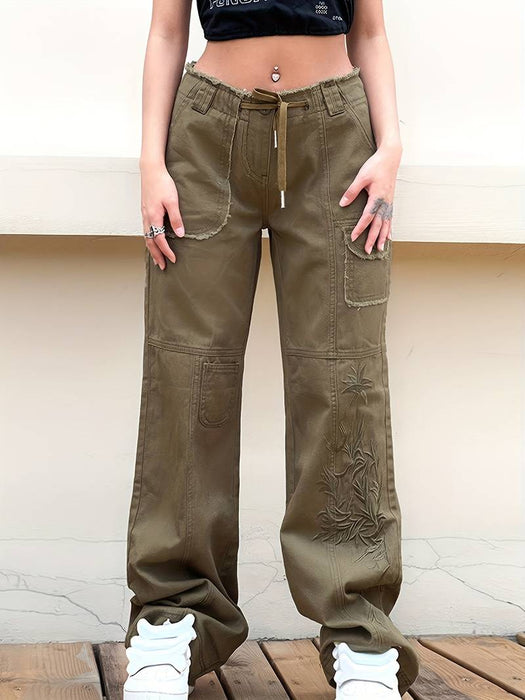 Women's Jeans Cargo Pants Chinos Full Length Denim Micro-elastic High Waist Fashion Streetwear
