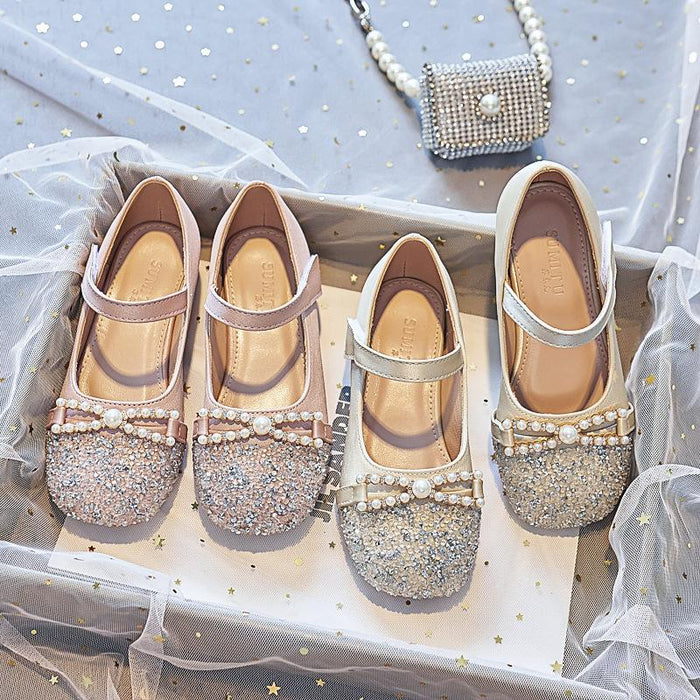 Girls' Heels Dress Shoes Flower Girl Shoes Princess Shoes School Shoes Glitter Portable Shock