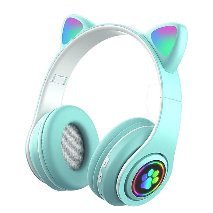 L400 LED Flash Cute Cat Ears Headphone With Microphone Bluetooth Earphone Over-Ear Wireless