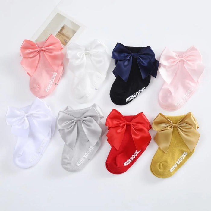 Toddler Girls' Socks White Pink Red Print Bow Summer Spring Cute Daily Wear 1-5 Years