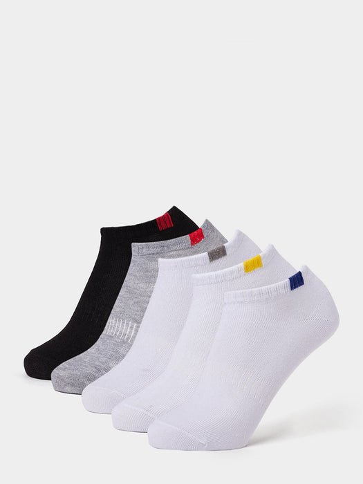 Men's 5 Pairs Ankle Socks No Show Socks Black White Color Plain Casual