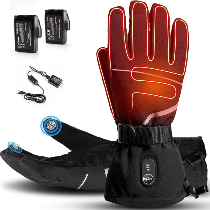Electric Heating Gloves Heated Gloves Motorcycle Touch Screen Battery Powered Waterproof Gloves