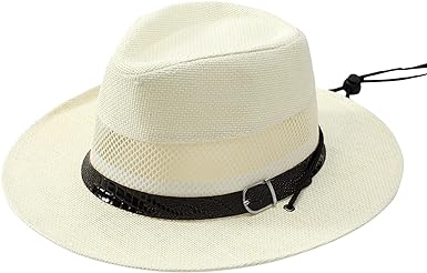 Men's Straw Hat Sun Hat Soaker Hat Safari Hat Gambler Hat White khaki Polyester