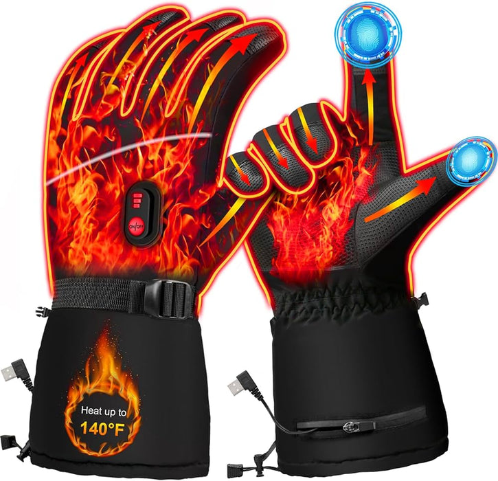 Heated Gloves Electric Heated Gloves Camping Hand Warmers Winter Warm Touchscreen Gloves for Men