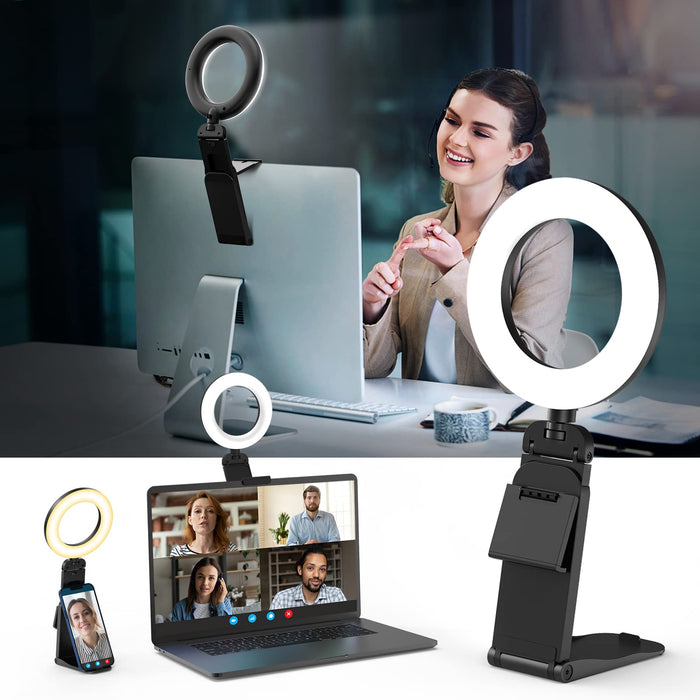 Ring Light for Computer Laptop,Video Conference Lighting kit for Zoom Meetings
