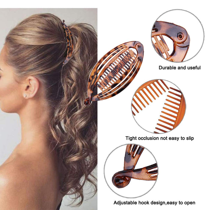4 Pcs Banana Hair Clips Vintage Clincher Combs Tool For Thick Curly Hair Accessories