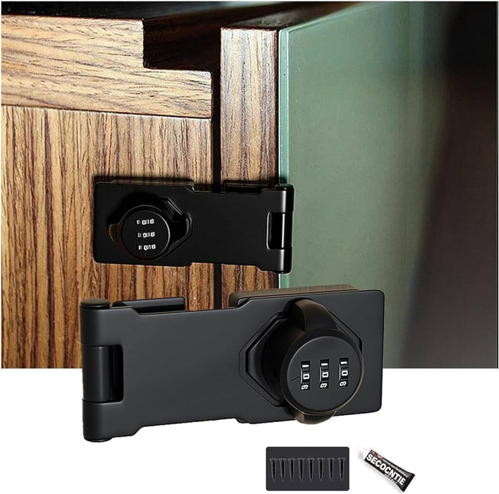 Anti-Theft Household Cabinet Password Hasp Locks, Combination Door Lock, Combination Latches