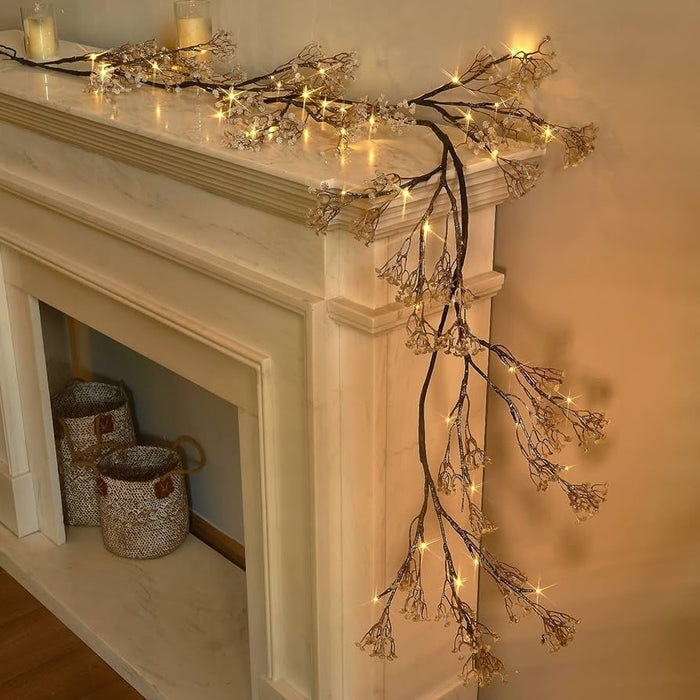 Garland Lights 6FT 48LEDs Battery Operated Lighted Twig Vine with Timer for Christmas